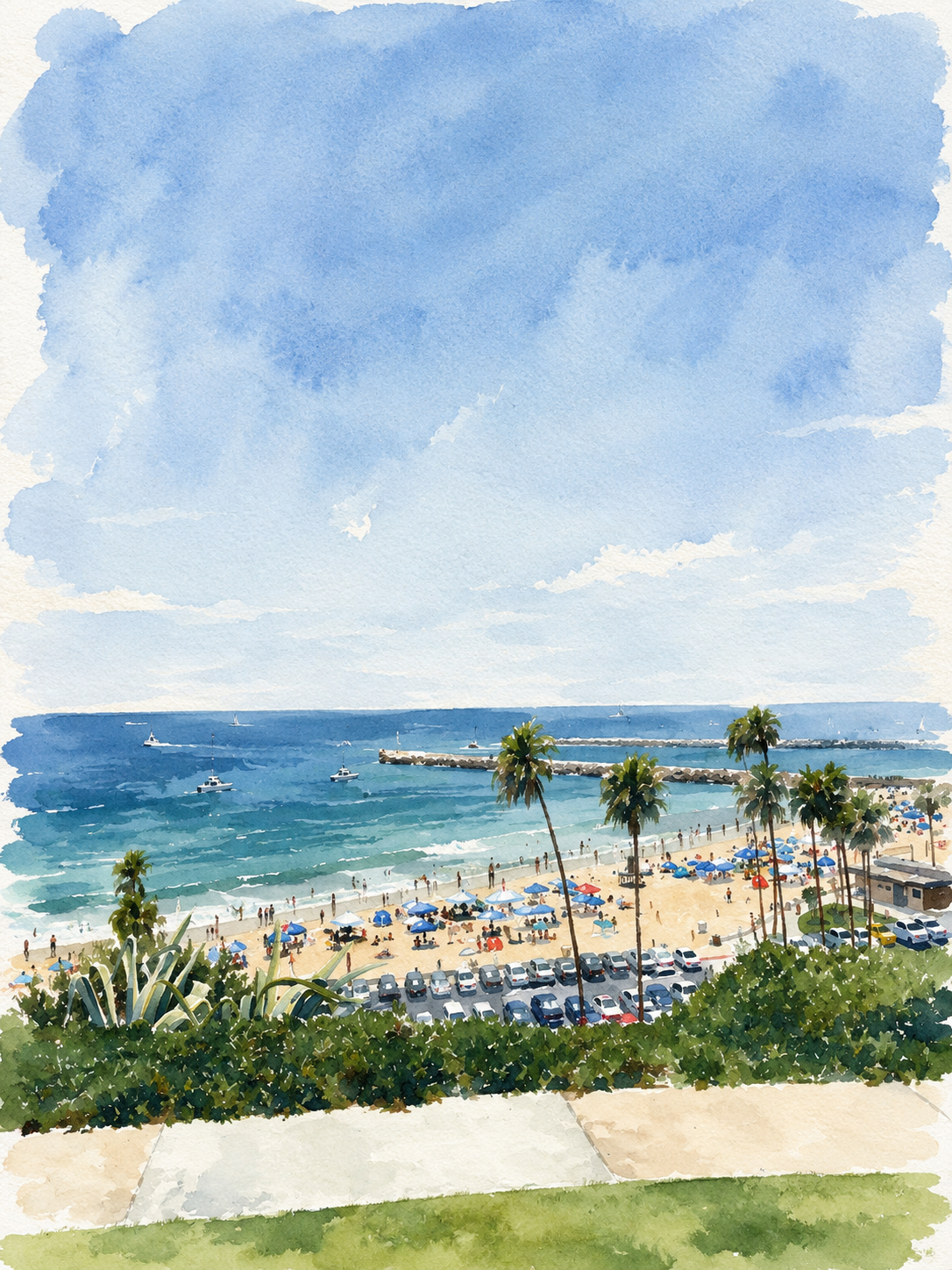 Newport Beach watercolor
