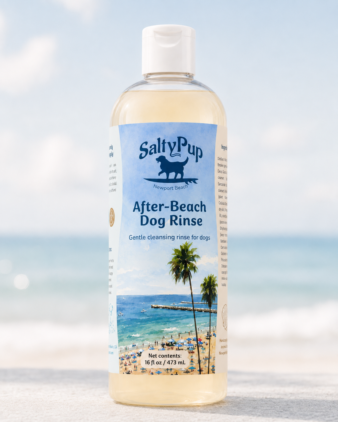 Salty Pup After-Beach Dog Rinse bottle